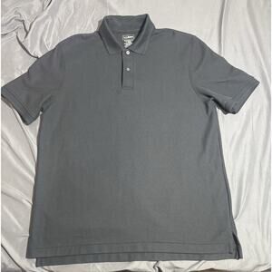 L.L.Bean Men’s Large Polo Shirt Black Short Sleeve Casual Preppy Traditional Fit